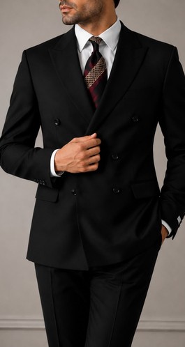 Classic black Three-piece suit on a model